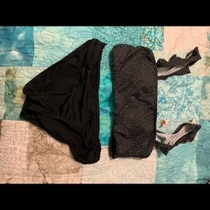 Black and white polka dot swimsuit. Never worn